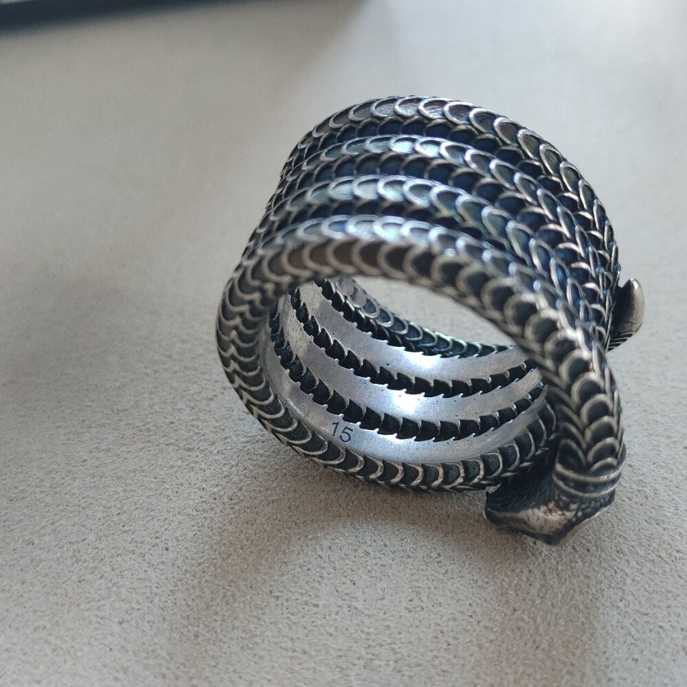 Gucci Garden Snake Wrap ring 925 Sterling Silver size US 7.5 - Picture 9 of 15